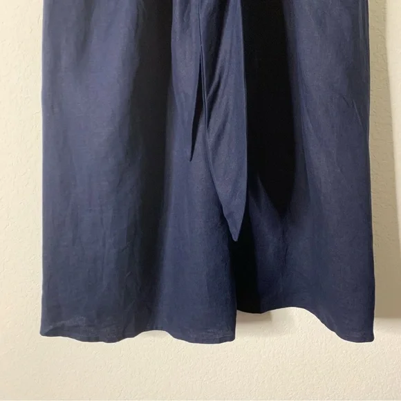 Lauren Ralph Lauren Womens tie front navy 100% linen shirt dress 18 - Picture 3 of 10